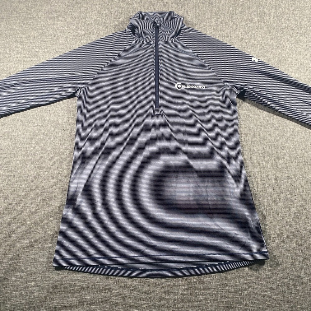 Under Armour Heatgear Tech Stripe 1/4 Zip Pullover Womens Size Small Blue